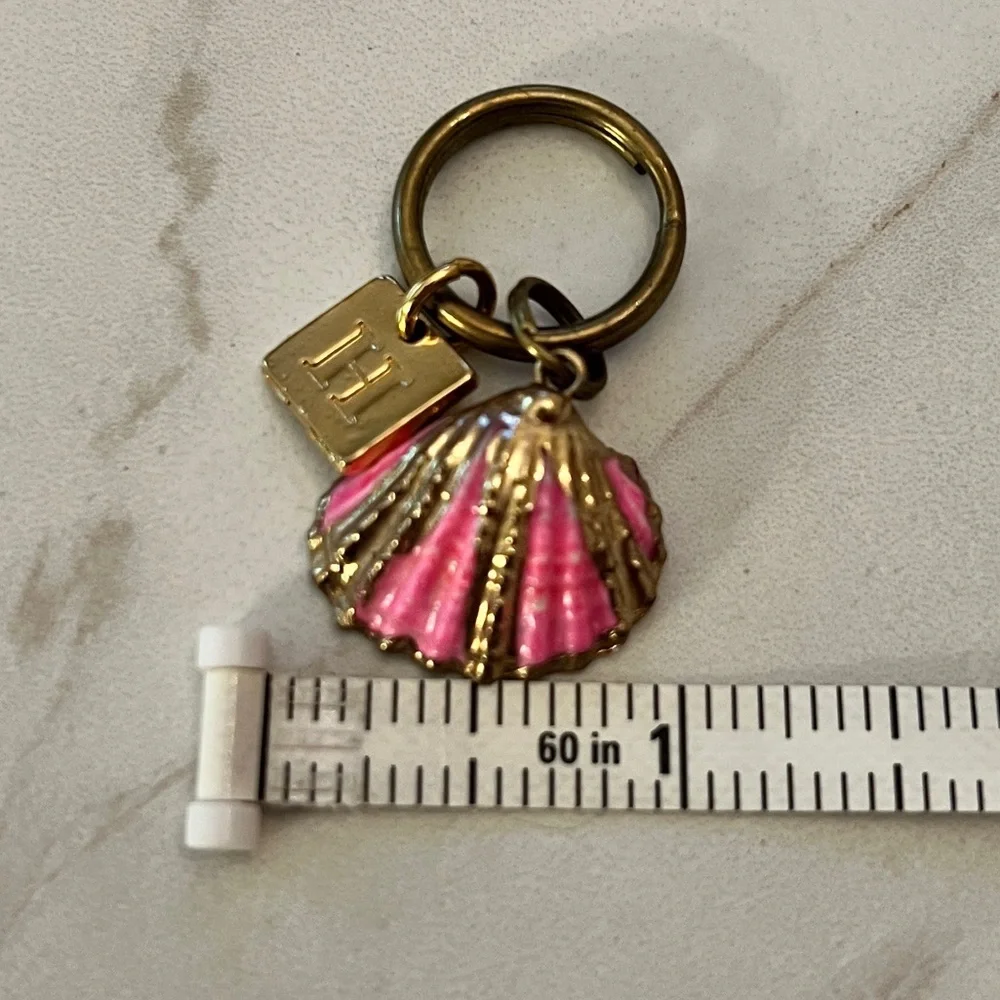 Beautiful Pink enamel and Gold Shell Charm